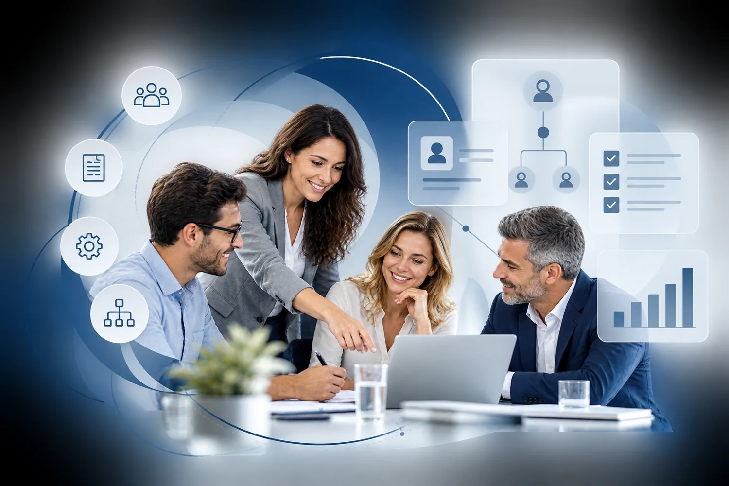Une équipe organise l’intégration et les pratiques RH